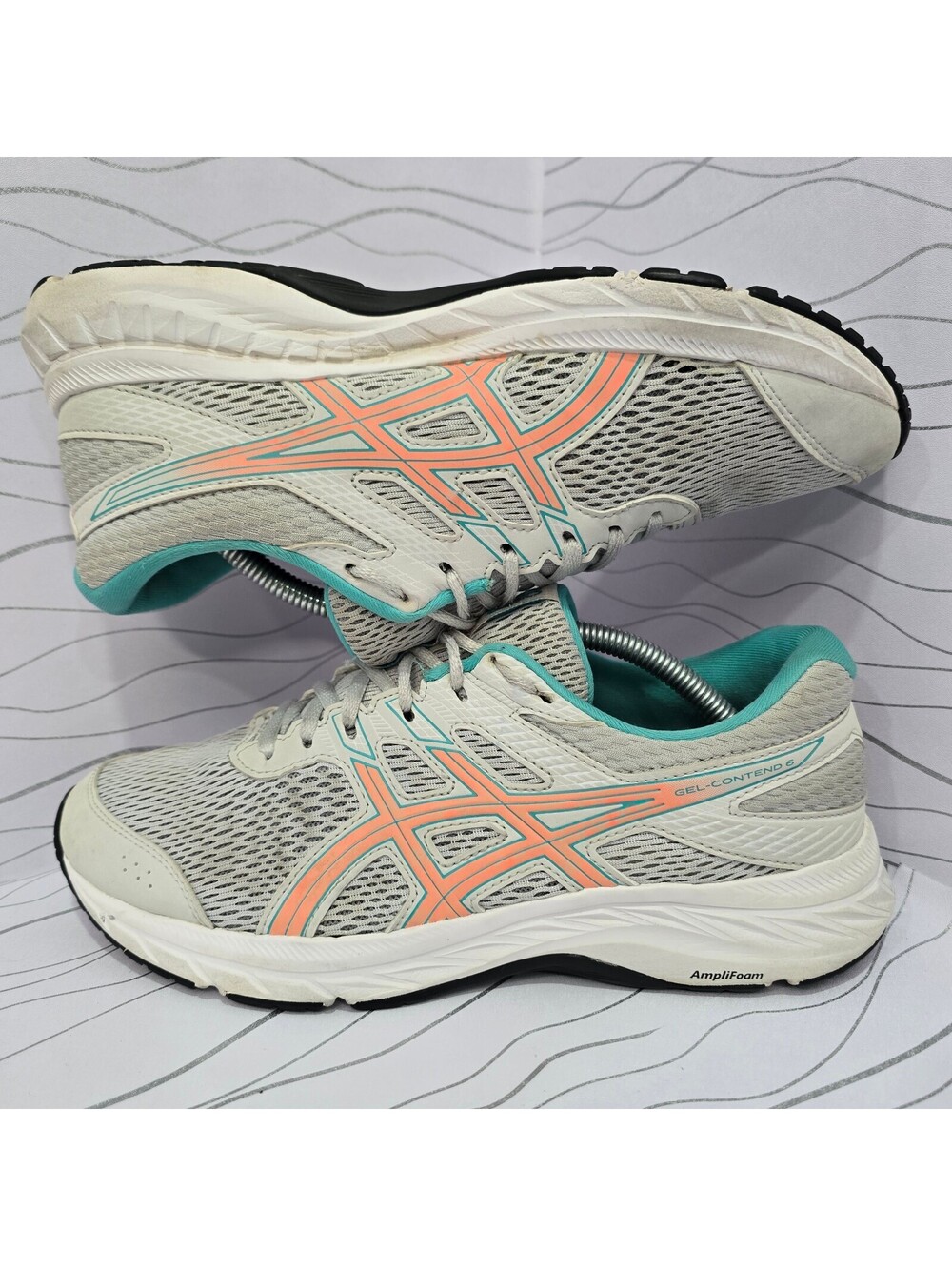 Tenis ASICS Gel-Contend 6 Wide Gris Coral Mujer 8.5 US